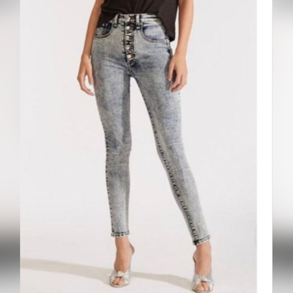 VERONICA BEARD Maera Indigo Acid Wash Skinny Jeans 10 / 30
